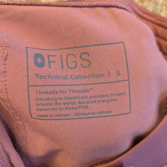 FIGS Mauve Technical Collection Pants Livingston Small - Picture 3 of 3